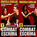 2 DVD SET Graciela Casillas Combat Escrima Women Filipino Martial Arts + Practice Sticks