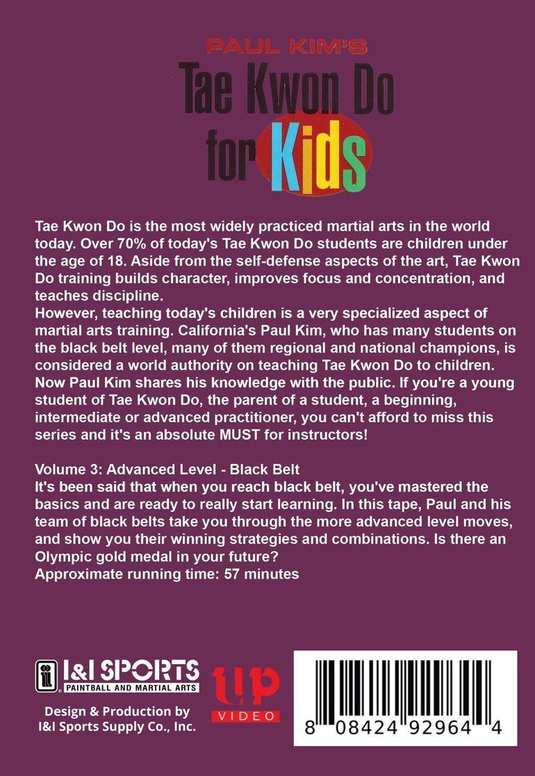 Tae Kwon Do for Kids #3 Advanced Black Belt forms techniques DVD Paul Kim