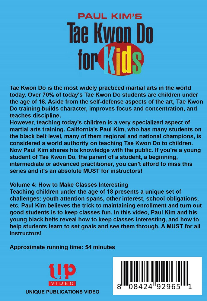 Tae Kwon Do for Kids #4 Primer for Students & Instructors DVD Paul Kim