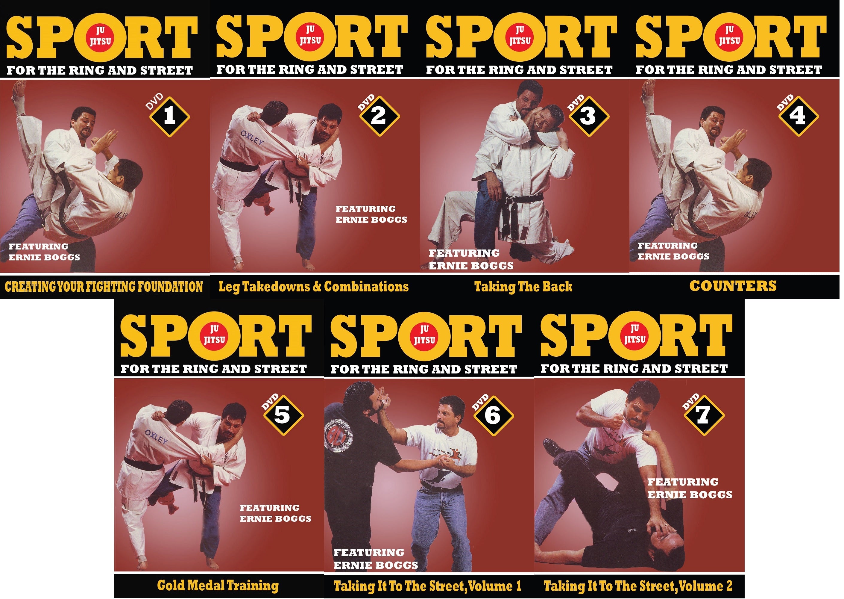 7 DVD Set Sport Jiu-Jitsu Ring & Street Fighting - Ernie Boggs mma bjj