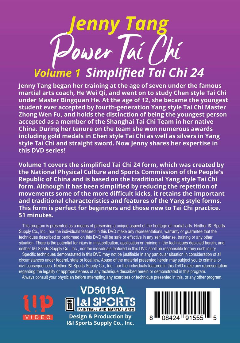 Power Tai Chi #1 Simplified 24 Form DVD Jenny Tang chen yang shanghai chuan