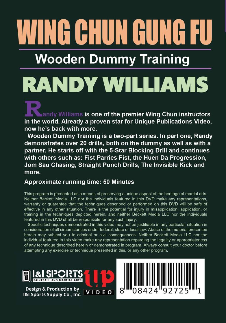 Wing Chun Gung Fu Wooden Dummy Training #1 Advanced Drills DVD Randy Williams