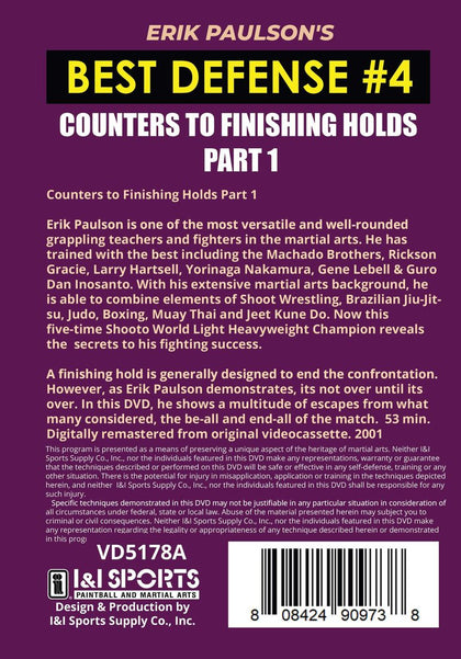 Erik Paulson Best Defense #4 Counters Finishing Holds #1 DVD MMA grappling