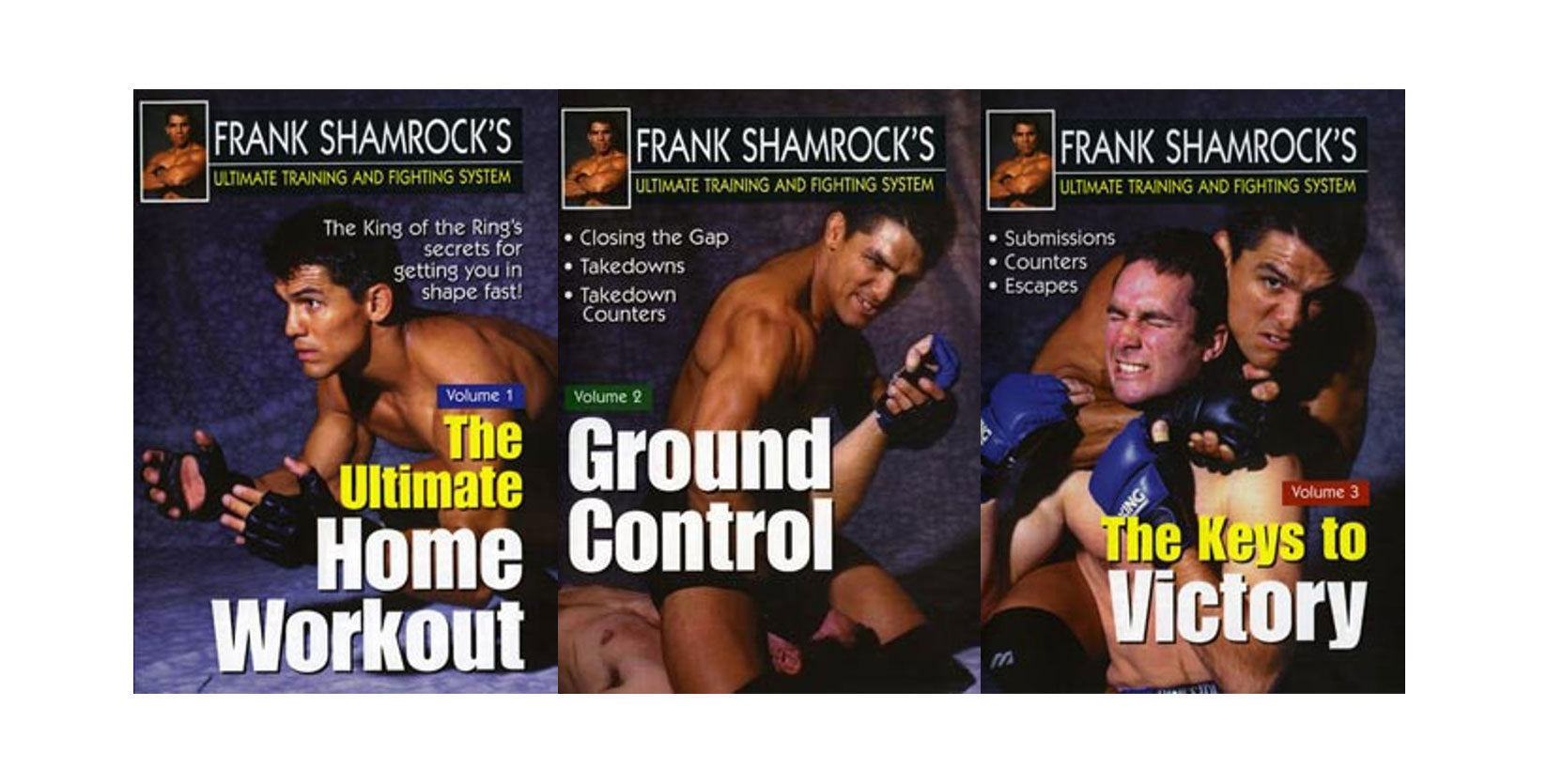 3 DVD SET Frank Shamrock Training & Fighting MMA Grappling Fighting advanced