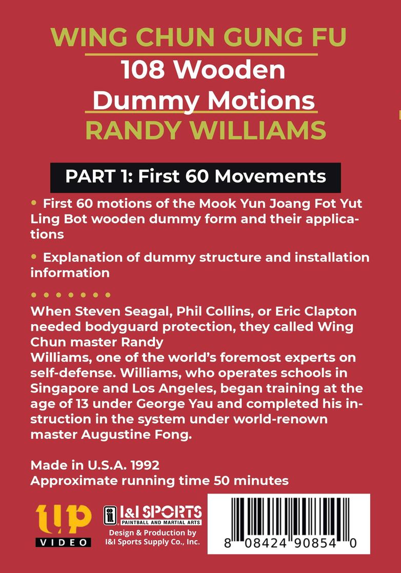Wing Chun Gung Fu 108 Wooden Dummy Motions #1 DVD Randy Williams