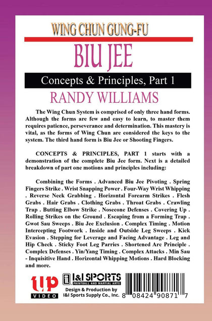 Wing Chun Gung Fu Biu Jee Concepts & Principles #1 DVD Randy Williams