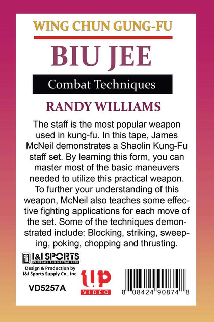 Wing Chun Gung Fu Biu Jee Combat Techniques DVD Randy Williams