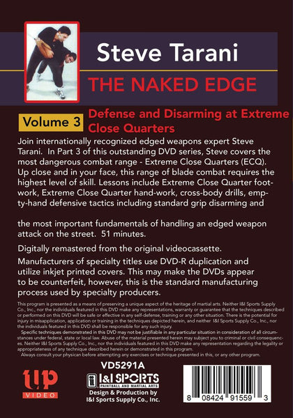 Naked Edge #3 Defense & Disarming Extreme Close Quarter knives DVD Steve Tarani