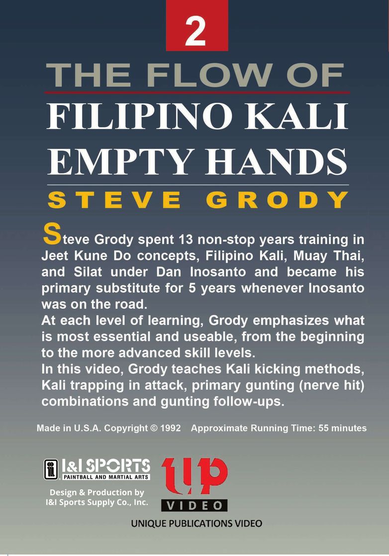 Flow of Filipino Kali Empty Hands #2 martial arts DVD Steve Grody escrima arnis