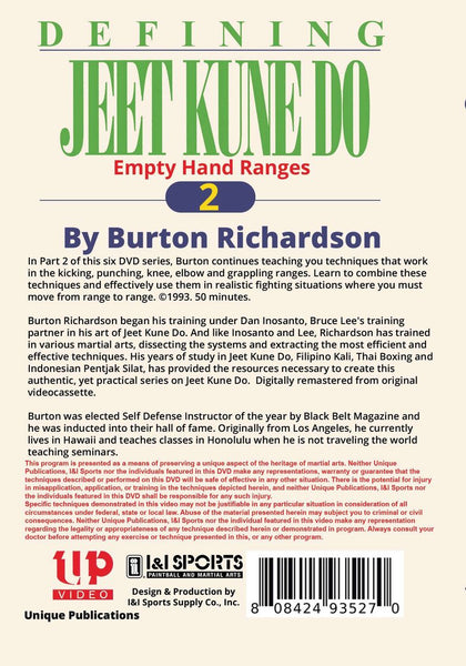 Defining Bruce Lee Jeet Kune Do #2 Empty Hand Ranges DVD by Burton Richardson
