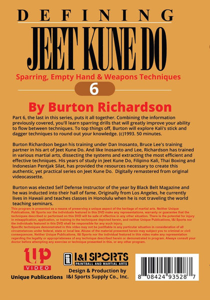 Defining Bruce Lee Jeet Kune Do #6 Sparring, Weapons DVD Burton Richardson