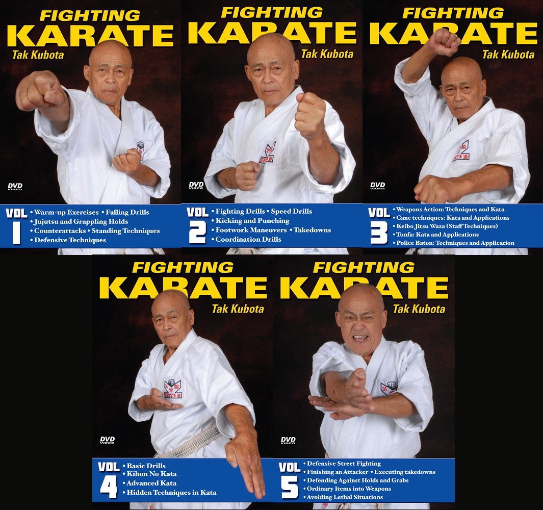 5 DVD SET Fighting Karate Gosoku Ryu Weapons Street Self Defense Takayuki Kubota