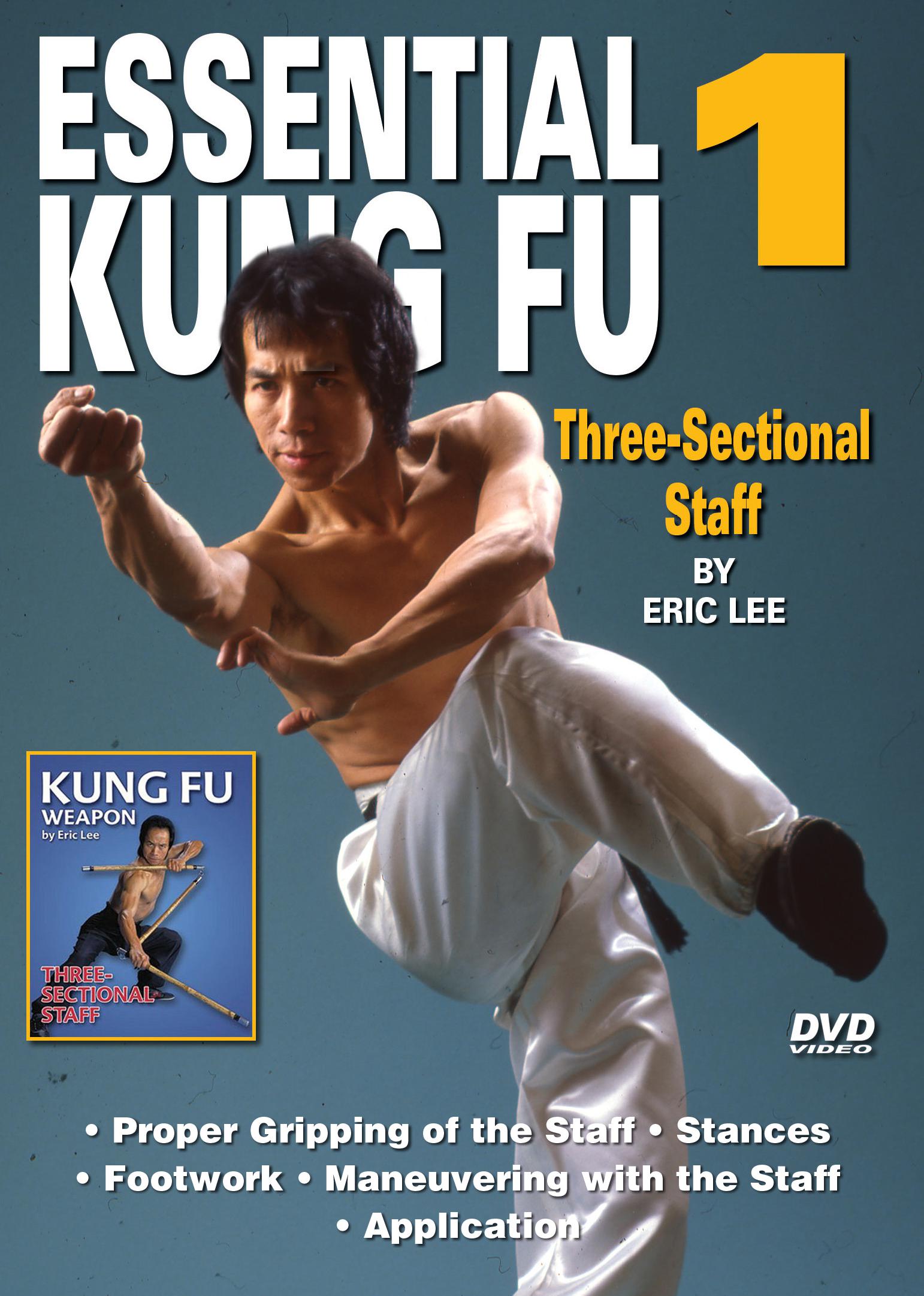 3 DVD SET Essential Kung Fu: 3 Section Staff, Broadsword, Self Defense Eric Lee