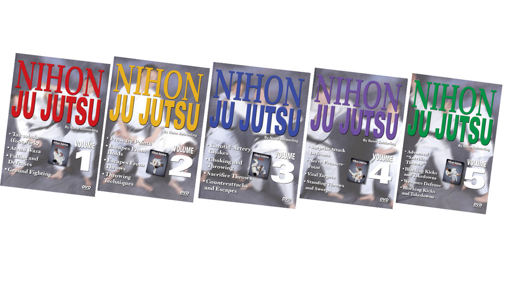 5 DVD SET Nihon Ju Jutsu - Norm Belsterling locks groundfighting pins chokes