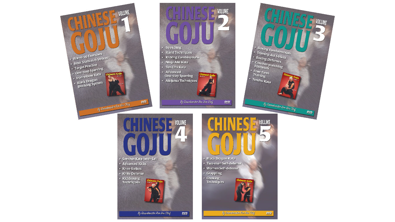 5 DVD Set Chinese Goju karate fighting, weapons, grappling, kata Ron Van Clief