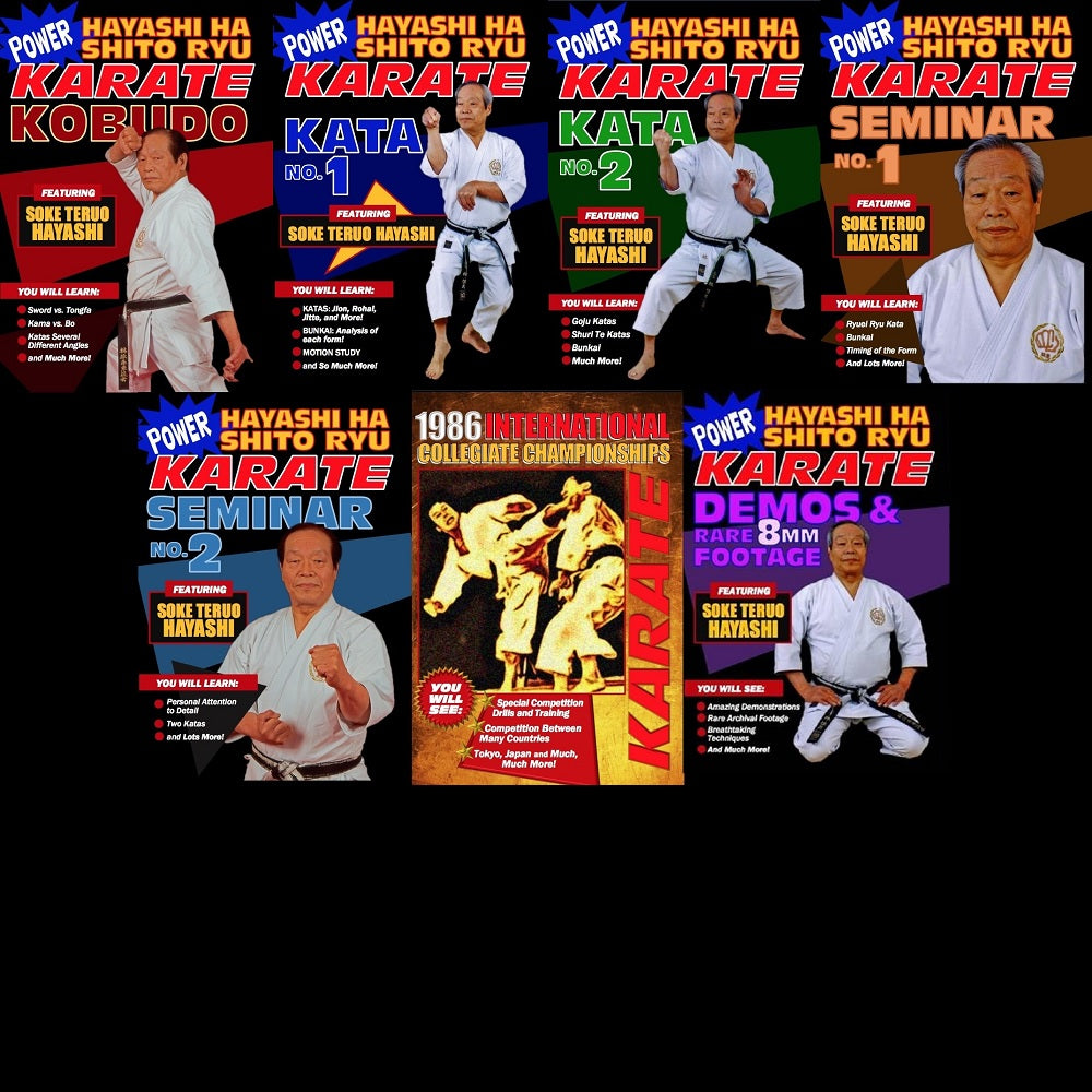 7 DVD Set Power Karate Hayashi Ha Shito Ryu Japanese Martial Art kata weapons