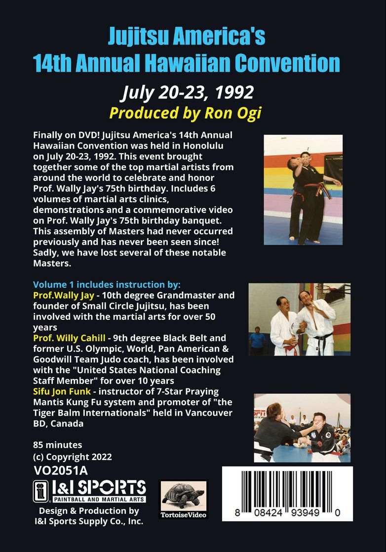 Jujitsu America Hawaiian Convention #1 DVD Wally Jay, Willy Cahill, Jon Funk