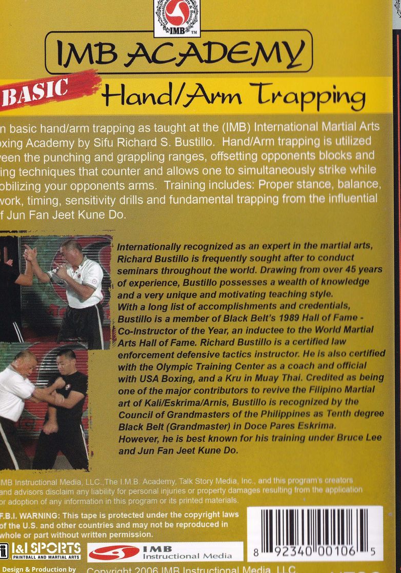 Richard Bustillo IMB Filipino Kali Jeet Kune Do Academy DVD #4 Trapping Hands