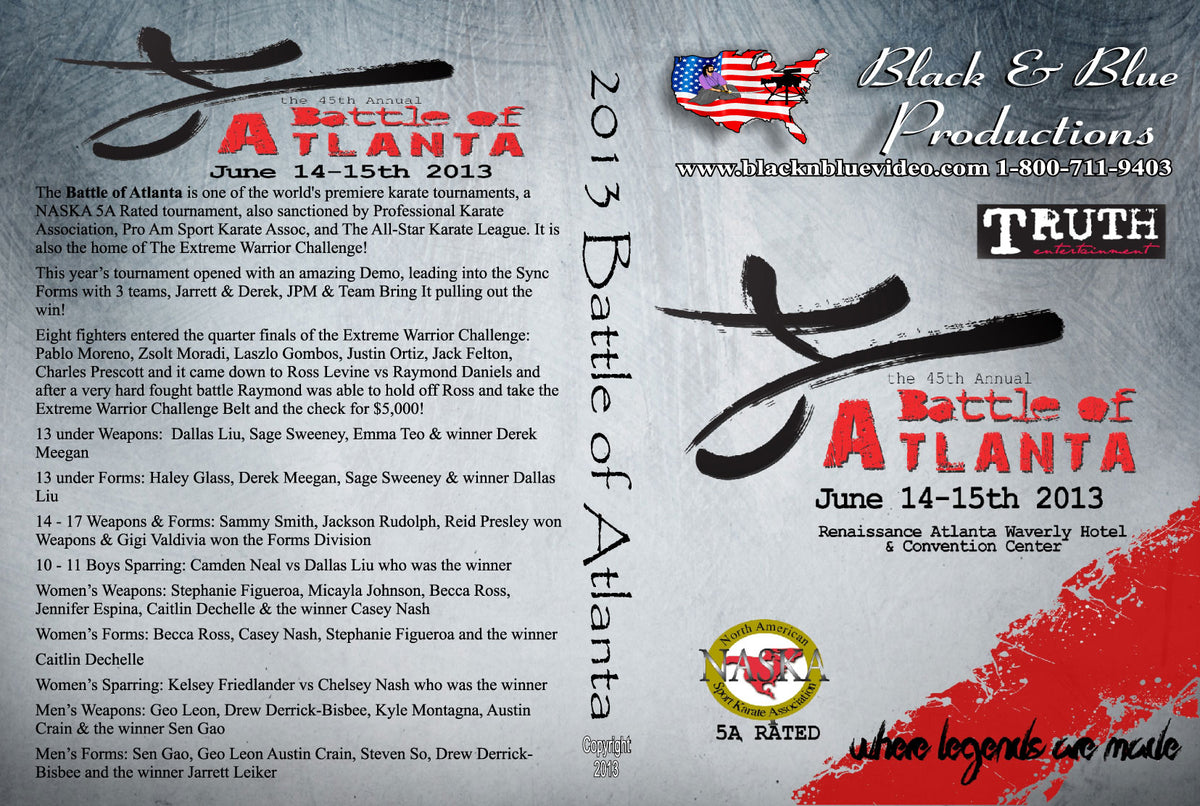 2013 Battle of Atlanta Karate Open Tournament DVD NASKA 5A sparring kata weapons
