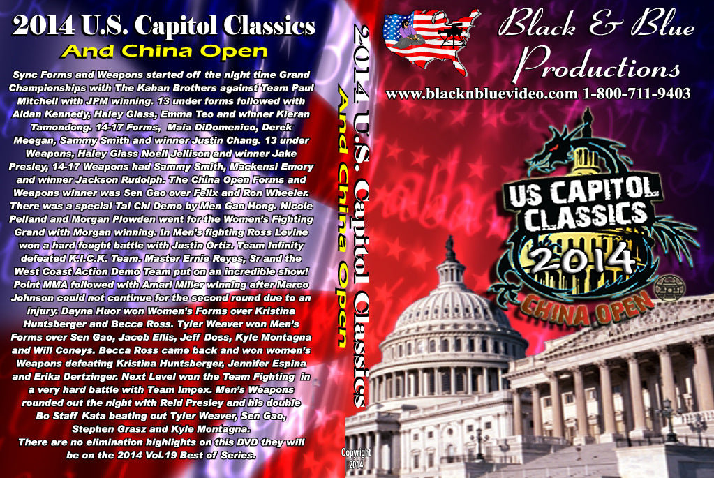 2014 U.S. Capitol Classics & China Open Karate Martial Arts Tournament DVD forms