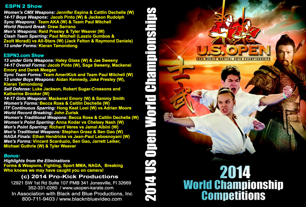 2014 ISKA U.S. Open Tournament Karate World Championships DVD sparring weapons