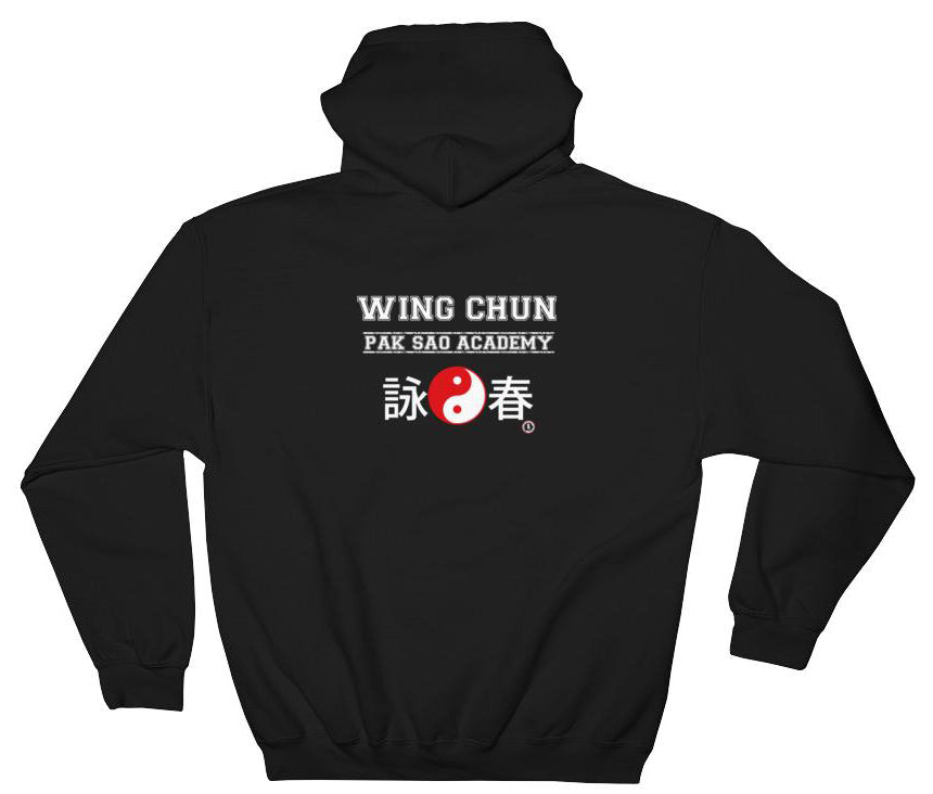 AT1405A Wing Chun Pak Sao Academy Hoodie Black Sweatshirt