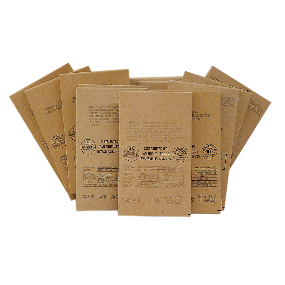 12 Assorted Emergency MRE Large Entree Meals