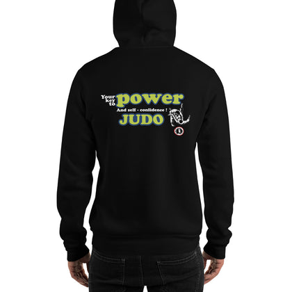 AT2305A  Judo 'Your Key to Power & Confidence' Hoodie Black Sweatshirt