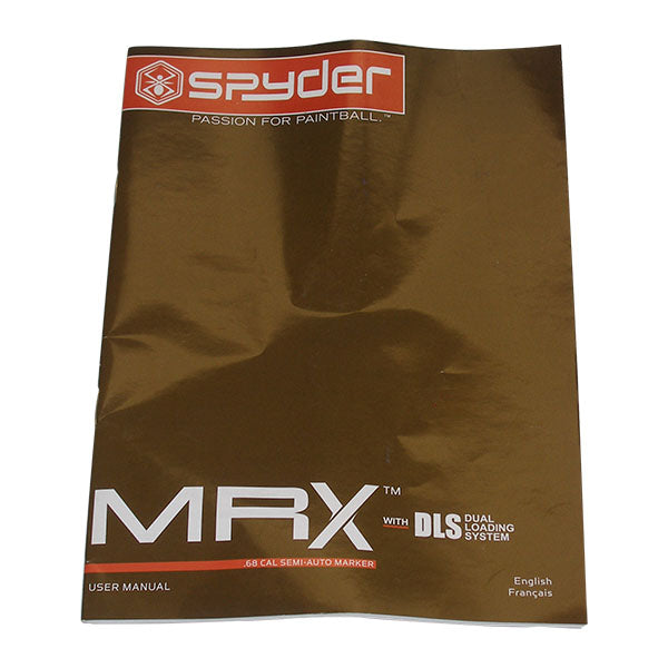 Spyder MRX Paintball Gun Users Guide Owners Operation Instruction Manual