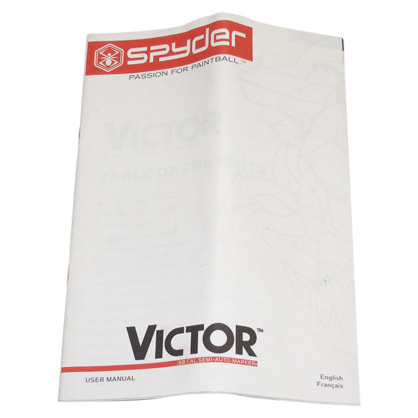 Spyder Victor Paintball Gun Users Guide Owners Operation Instruction Manual