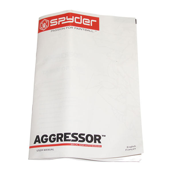 Spyder Aggressor Paintball Gun Users Guide Owners Operation Instruction Manual