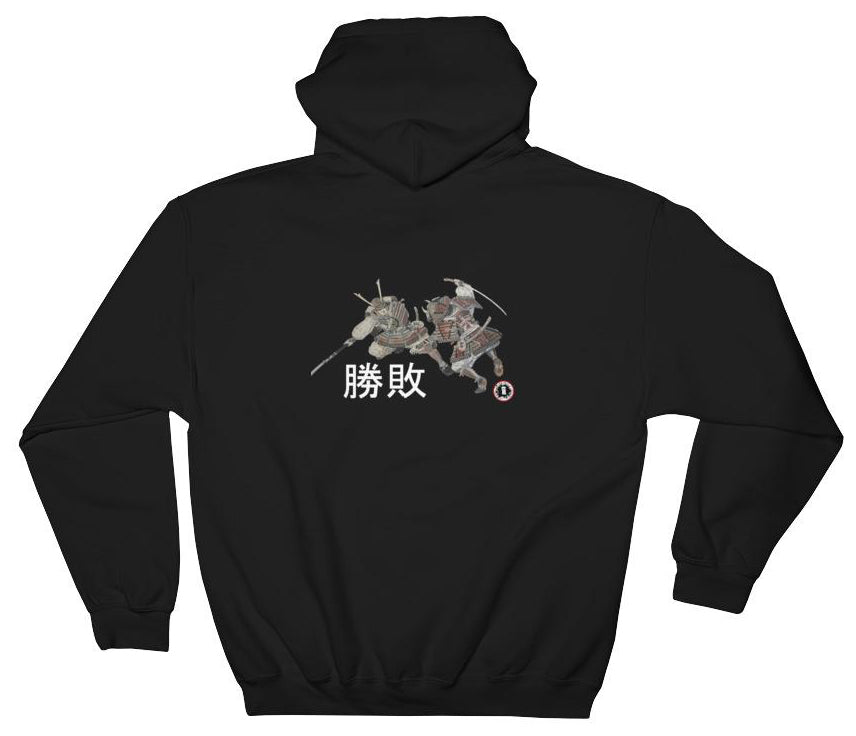 AT2005A Samurai Sword vs Naginata Battle Hoodie Black Sweatshirt